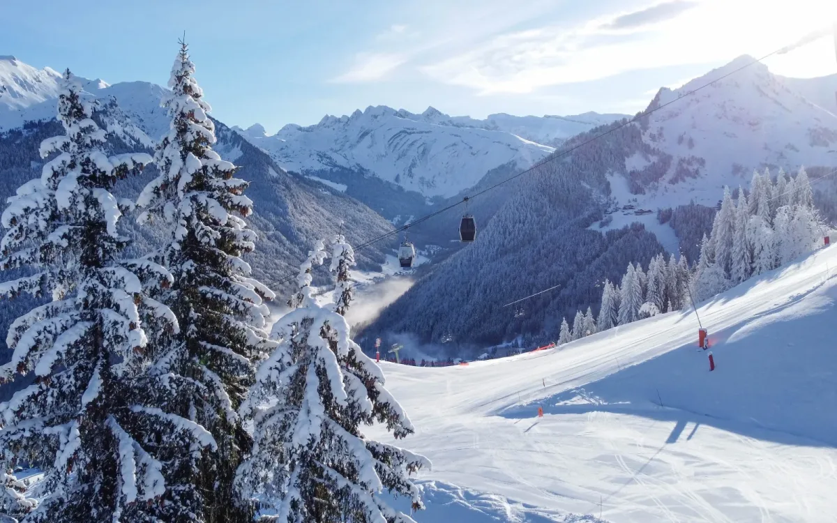 Vue des pistes de ski Morzine